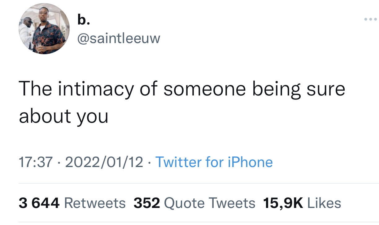 Intimacy tweet